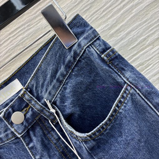 CK76251 ChLoewe25 Spring/Summer Same As Liu Shishi's Style Retro Blue High Waisted Flared Jeans cpwt1d1v - Image 5
