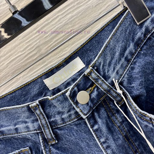 CK76251 ChLoewe25 Spring/Summer Same As Liu Shishi's Style Retro Blue High Waisted Flared Jeans cpwt1d1v - Image 8