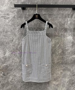 ZL60606 Chanel 25Ss Spring/Summer New Product Metal Micro Label Striped Strap Skirt | Customize vussqpsv