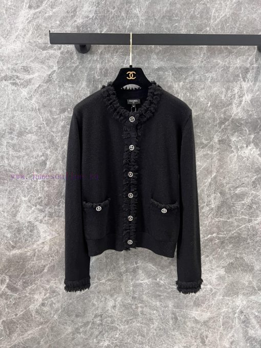 ZW60615 Chanel 25Ss Early Spring New Single Breasted Lace Knitted Cardigan | Produced Round Nec y7x2dpnx