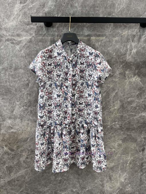 ZL60616 Dior 25Ss Spring/Summer New Collection Dreamy Butterfly 🦋 Floral Print Dress | Made Of fexnnrr5