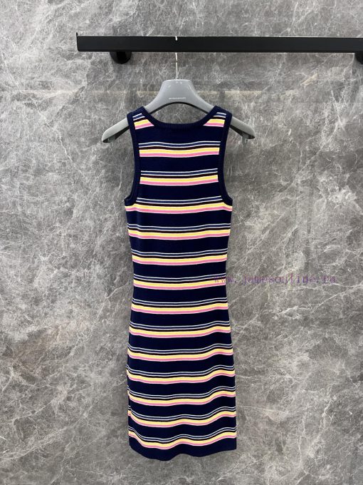 ZL60620Prada 25Ss Spring/Summer New Colored Striped Knitted Tank Top Skirt | Yb Developed Sleev bq79847w - Image 3