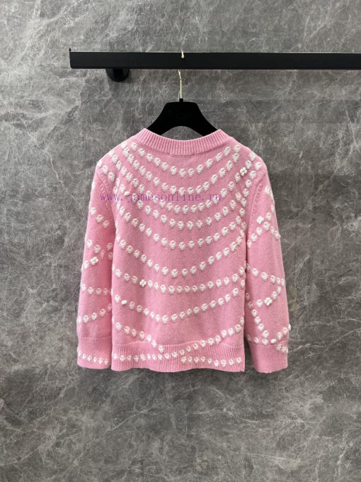 ZW60621 Chena * 25P Early Spring New Cashmere Pearl Jacquard Cardigan Jacket | YB Developed Ori rtc59sdi - Image 3