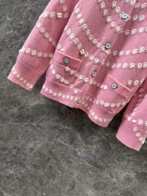 ZW60621 Chena * 25P Early Spring New Cashmere Pearl Jacquard Cardigan Jacket | YB Developed Ori rtc59sdi - Image 7