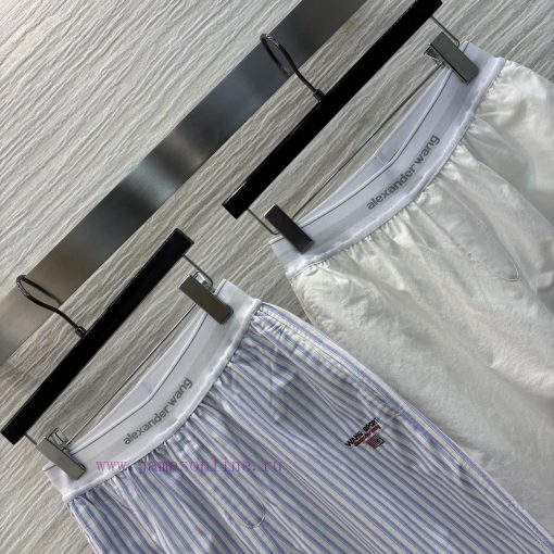CK76269 AW Home 25 Spring/Summer Logo Ribbon Waist Splicing Wide Leg Pants With Alphabet Logo H uiac7ctj - Image 6