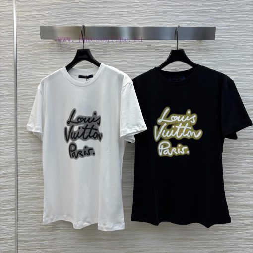 CT76273 Louis Vuitton 25 Spring/Summer New Collection Fluorescent Logo Letter Pattern Short Sle heu2ryu0 - Image 2