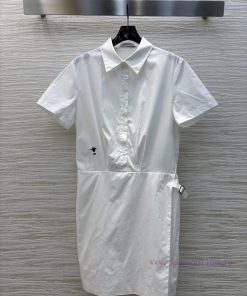 CL76275 Dior 25 Spring/Summer Collar Splicing Dress With Bee Embroidery Decoration Shirt Style 6zhp6kyf