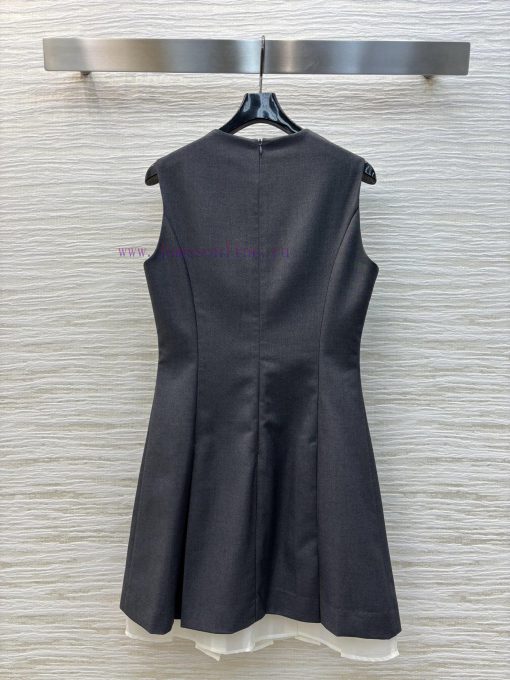 CL76276 Miu Miu 25 Spring/Summer Splicing Organza Sleeveless Dress Skirt Fashionable And Stylis xz3qxbsn - Image 9