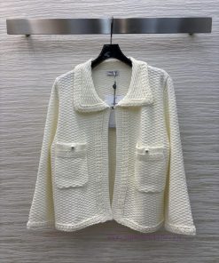 CW76281 Chanel 25 Early Spring New Collection Handtied Knitted Cardigan Coat With Collar Comfor bphwg3sj