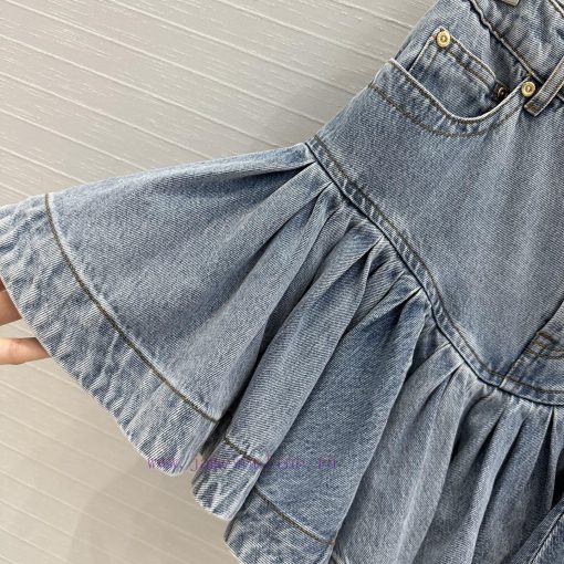 BB76287 Zimm * 25 Early Spring New Product Pleated Lotus Leaf Denim Short Skirt Sweet And Cool svyn37q1 - Image 5