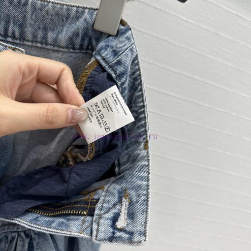 BB76287 Zimm * 25 Early Spring New Product Pleated Lotus Leaf Denim Short Skirt Sweet And Cool svyn37q1 - Image 7