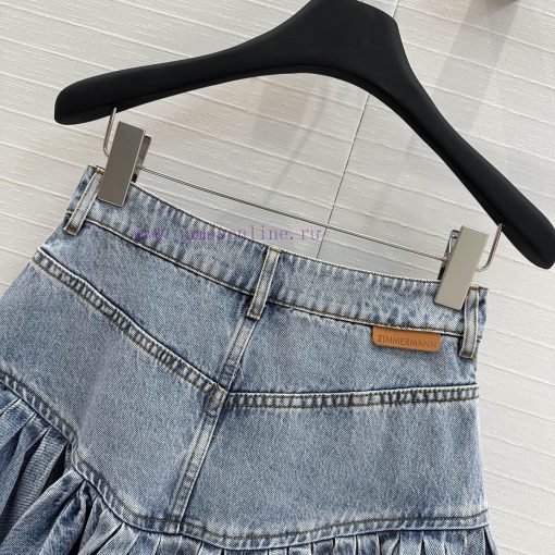 BB76287 Zimm * 25 Early Spring New Product Pleated Lotus Leaf Denim Short Skirt Sweet And Cool svyn37q1 - Image 10