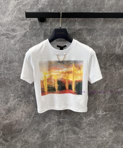 ZT60627 Louis Vuitton 25Ss Spring/Summer New Short Printed Chain T-shirt | Produced Short T-shi g2sodge0