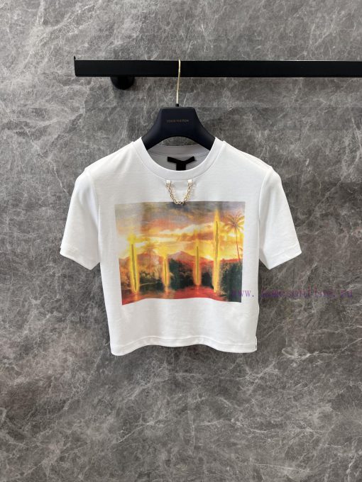 ZT60627 Louis Vuitton 25Ss Spring/Summer New Short Printed Chain T-shirt | Produced Short T-shi g2sodge0