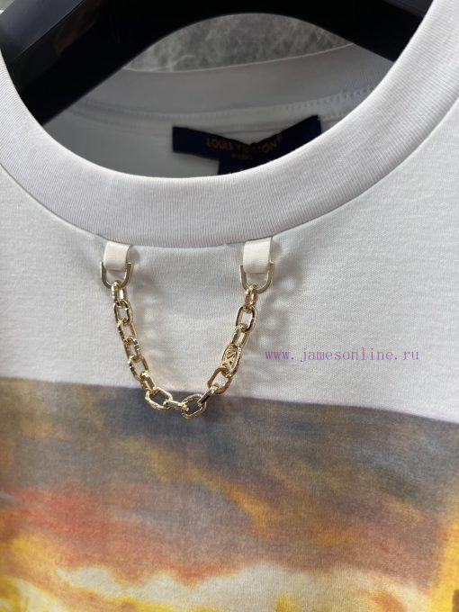 ZT60627 Louis Vuitton 25Ss Spring/Summer New Short Printed Chain T-shirt | Produced Short T-shi g2sodge0 - Image 6