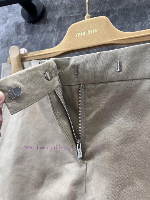 ZB60629 Miumi * 25Ss Early Spring New Retro Art Style Khaki Ultra Short Half Skirt | YB Develop waob33f7 - Image 6
