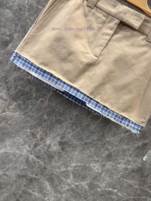 ZB60629 Miumi * 25Ss Early Spring New Retro Art Style Khaki Ultra Short Half Skirt | YB Develop waob33f7 - Image 8