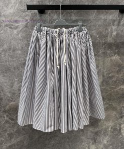 ZB60633 Prada 25Ss Early Spring New Vertical Stripe Hooded Lightweight Long Half Skirt | Yb Has 1k626u0m