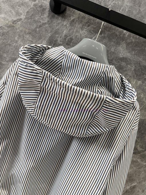 ZW60635 Prada 25Ss Early Spring New Vertical Stripe Hooded Lightweight Coat | Yb Has Developed hqyw4mij - Image 6