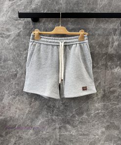 ZK60636 MiuMiuiu 25Ss Early Spring New Logo Embellished Shorts | Yb Developed Zipper Style Lape swic3o7g