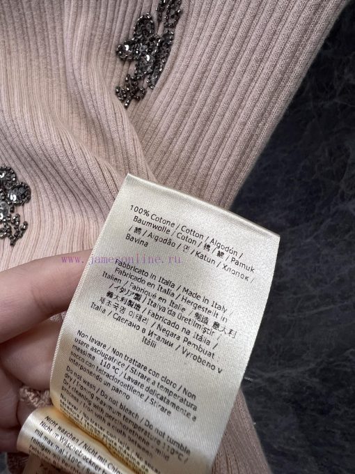ZT60650 Fendi 25Ss Early Spring New Collar Heavy Industry Sequin Knitted Short Sleeve Top | Ori qjb5n2wb - Image 10