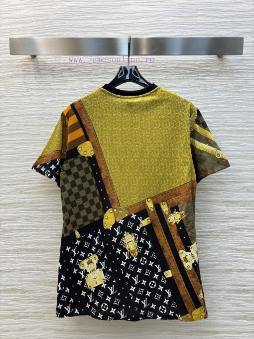 CT76300 Louis Vuitton 25 Early Spring New Collection Logo Chain Print Short Sleeved T-shirt Fas iruvid2q - Image 9