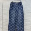 CK76306 Gucci 25 Spring/Summer New Collection Logo Jacquard Straight Leg Jeans Straight Leg Ver yg04vmg5