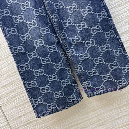 CK76306 Gucci 25 Spring/Summer New Collection Logo Jacquard Straight Leg Jeans Straight Leg Ver yg04vmg5 - Image 8