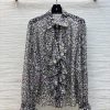 CC76332 Chanel 25 Spring/Summer Small Floral Lapel With Ruffle Edge Decoration Long Sleeved Sil rtrxnfpm