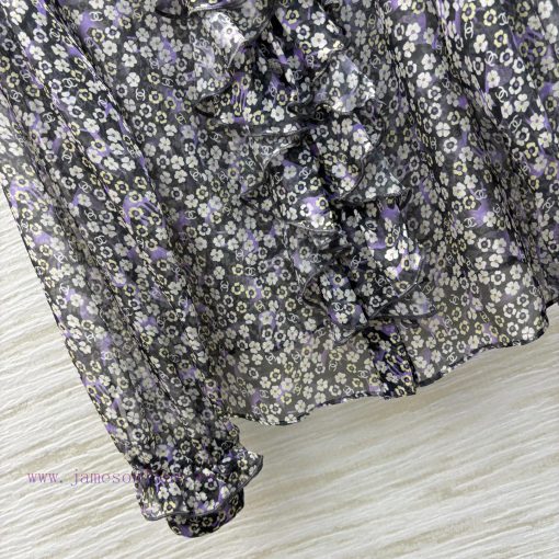CC76332 Chanel 25 Spring/Summer Small Floral Lapel With Ruffle Edge Decoration Long Sleeved Sil rtrxnfpm - Image 6