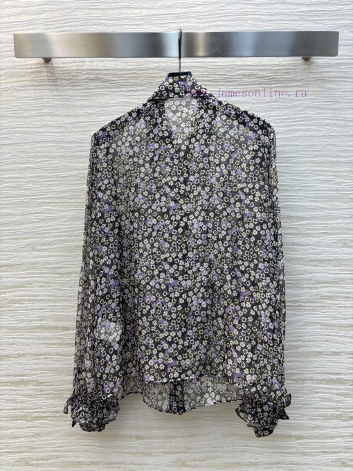 CC76332 Chanel 25 Spring/Summer Small Floral Lapel With Ruffle Edge Decoration Long Sleeved Sil rtrxnfpm - Image 9