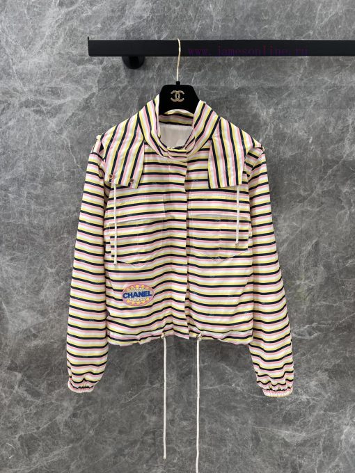 ZT60682 Chanel 25Ss Spring/Summer New Micro Stripe Hoodie+Shorts Set | Produced With Four Color rs71jp4x - Image 3