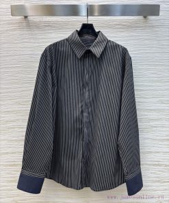 CC76371 YSLouis Vuitton 25 Spring/Summer Vertical Striped Shirt Woven With Striped Cotton Fabri obwbpmtw