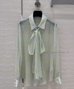 AC76383 GG Gucci Daisy Printed Real Shirt Imported 100% Mulberry Silk Micro Transparent Cool Te ycgapoml