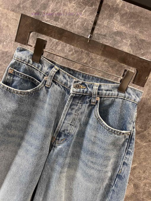 ZK60697 Alexa * Der Wang 25Ss Early Spring New Type Letter Hot Drilling Scimitar Jeans Trousers p9p88fdr - Image 4