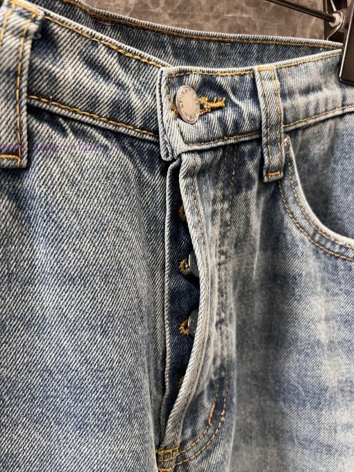 ZK60697 Alexa * Der Wang 25Ss Early Spring New Type Letter Hot Drilling Scimitar Jeans Trousers p9p88fdr - Image 6