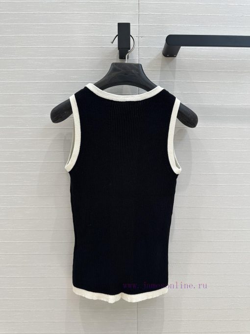 ️ High End BT76397 Cha * 25s Early Spring New Product Color Blocked Edge Slim Fit Vest Top Swis 4te2b2dg - Image 10