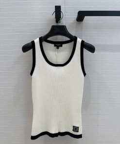 ️ High End BT76397 Cha * 25s Early Spring New Product Color Blocked Edge Slim Fit Vest Top Swis j83jyseh