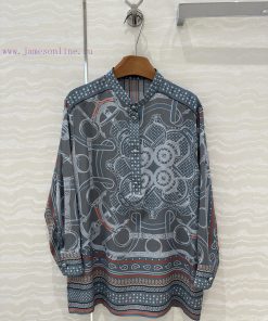 ️ AC76500 H Silk Shirt Effet Kalei Doscope Series Pattern Carriage Chain ️ Belt Printing Full P j8gapjx8