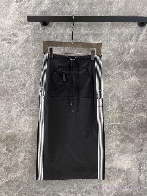 ZB60713 Dior 25Ss Early Spring New Drawstring Elastic Waist Side Striped Skirt | YB Developed I 2d3509i6 - Image 2