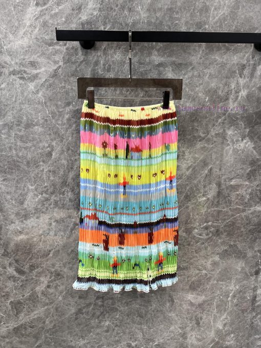 ZB60717 Short Sent * Nce 25Ss Early Spring New Pixel Style Printed Folded Half Skirt 丨 Produced 8yhufsg1
