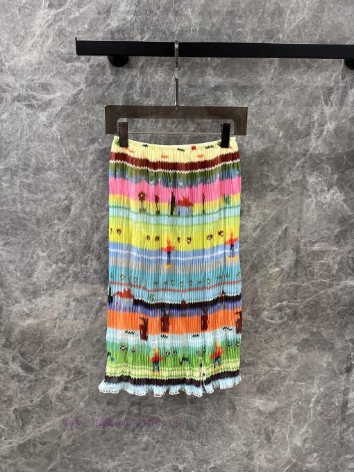 ZB60717 Short Sent * Nce 25Ss Early Spring New Pixel Style Printed Folded Half Skirt 丨 Produced 8yhufsg1 - Image 2