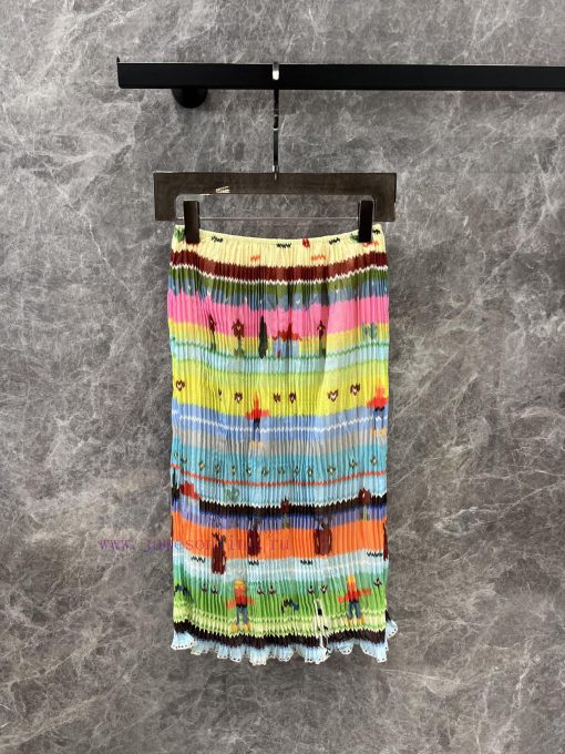 ZB60717 Short Sent * Nce 25Ss Early Spring New Pixel Style Printed Folded Half Skirt 丨 Produced 8yhufsg1 - Image 3
