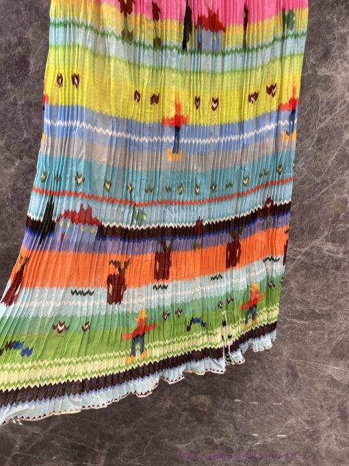 ZB60717 Short Sent * Nce 25Ss Early Spring New Pixel Style Printed Folded Half Skirt 丨 Produced 8yhufsg1 - Image 7
