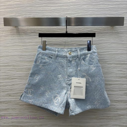 CK76519 Chanel 25 Light Blue A-line Denim Shorts With A High Waisted A-line Silhouette Instantl tefajvdh - Image 2