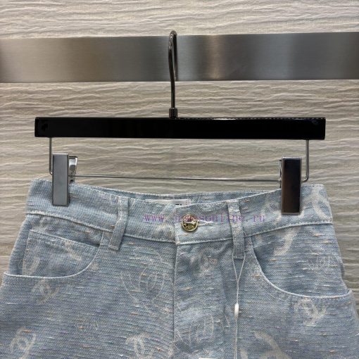 CK76519 Chanel 25 Light Blue A-line Denim Shorts With A High Waisted A-line Silhouette Instantl tefajvdh - Image 3