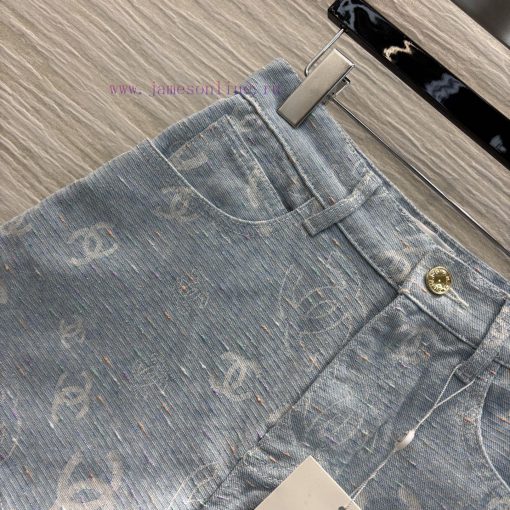 CK76519 Chanel 25 Light Blue A-line Denim Shorts With A High Waisted A-line Silhouette Instantl tefajvdh - Image 4
