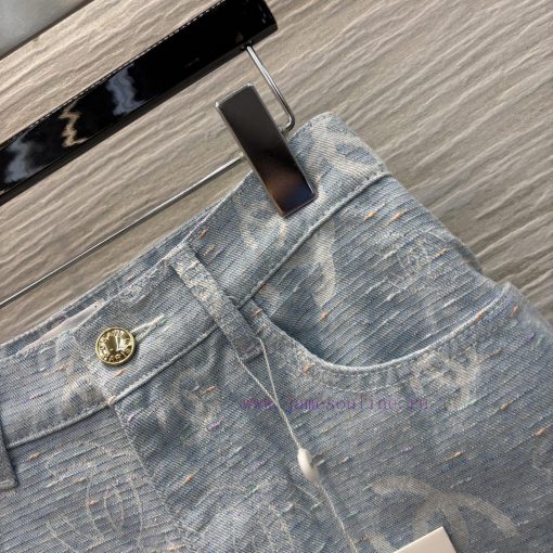 CK76519 Chanel 25 Light Blue A-line Denim Shorts With A High Waisted A-line Silhouette Instantl tefajvdh - Image 6