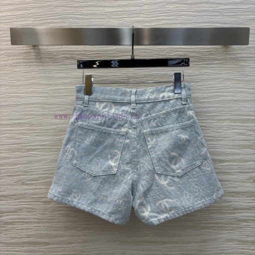 CK76519 Chanel 25 Light Blue A-line Denim Shorts With A High Waisted A-line Silhouette Instantl tefajvdh - Image 9