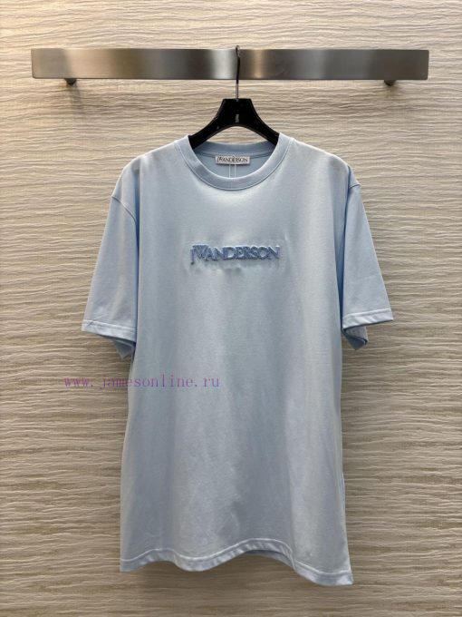 CT76521 Niche Design 25 Spring/summer New Item Embroidered Logo Light Blue Short Sleeved T-shir ilf40f7o